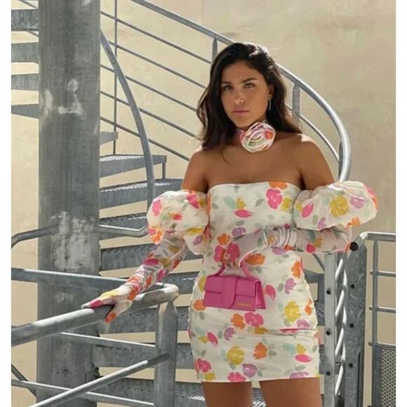 (M) NWT $279 For Love & Lemons Hazel Mini Floral‎ Dress Size Medium - Picture 6 of 10
